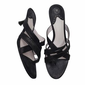 Johnston & Murphy | Black Strappy Heeled Sandals 8